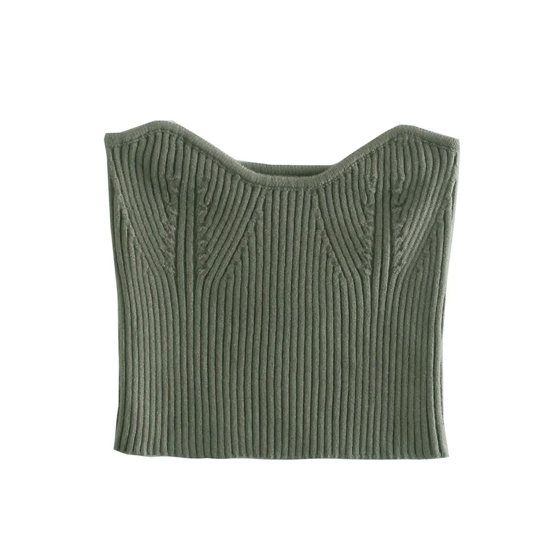 Collarless Knitted Blouse Vintage Sexy Army Green Knitted Tops spring women's wear slim waist-wrapped top
Collarless Knitted Blouse Vintage Sexy Army Green Knitted Tops spring women's wear slim waist-wrapped top
