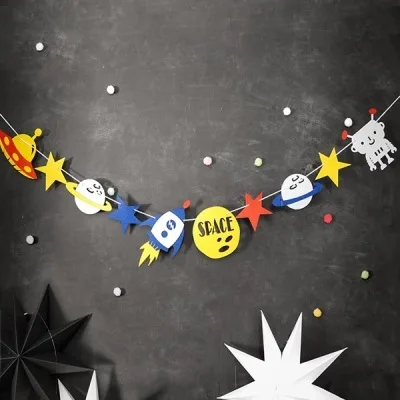 Spaceship Stars Felt Banner Garland Space Robot Bunting Kids Boy Birthday Party Room Hanging Decoration Supplies
Spaceship Stars Felt Banner Garland Space Robot Bunting Kids Boy Birthday Party Room Hanging Decoration Supplies