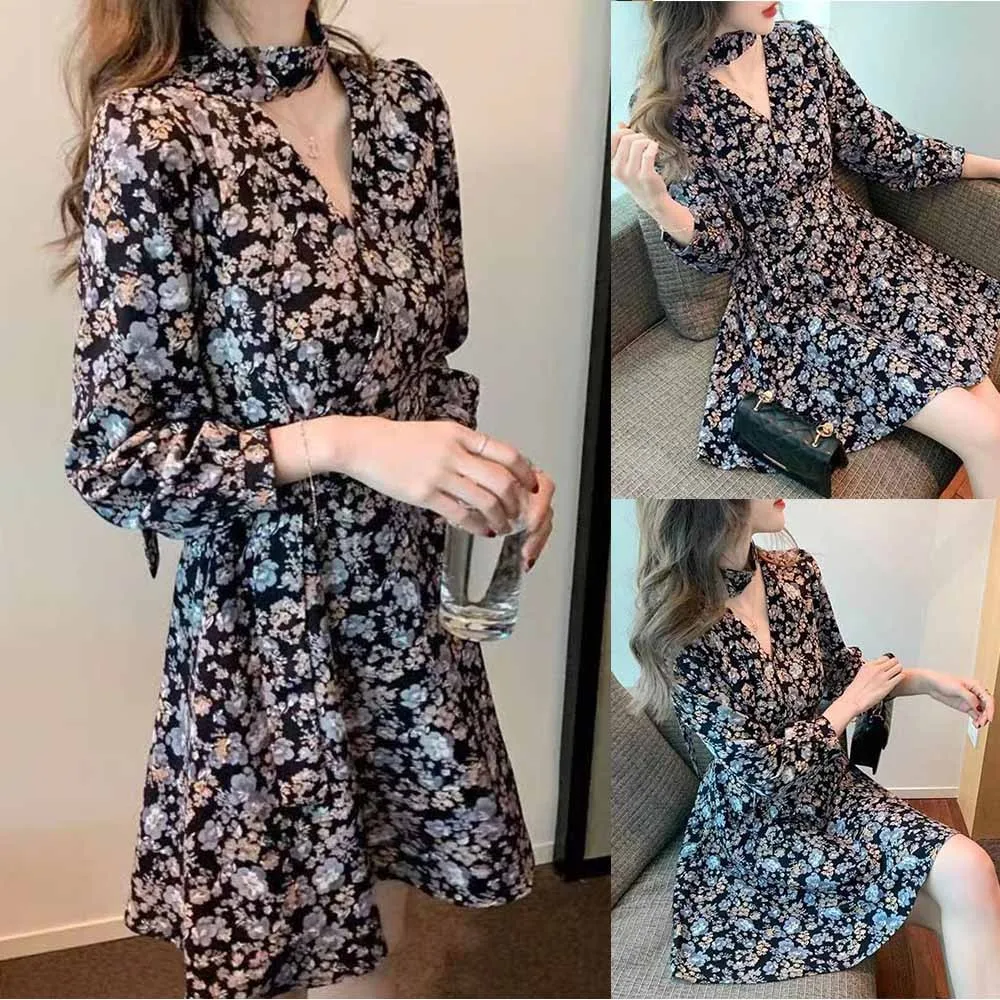 Women Long Sleeve Printed Dress Casual High Waist Lace Floral Chiffon High Quality Women Long Sleeve Print Sweet Beach Dress
Women Long Sleeve Printed Dress Casual High Waist Lace Floral Chiffon High Quality Women Long Sleeve Print Sweet Beach Dress