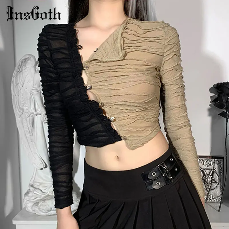 InsGoth Mall Gothic Sexy Black Jacquard Tops Y2K Harajuku Patchwork T Shirt Grunge Punk Women Autumn Long Sleeve Crop Tops Chic
InsGoth Mall Gothic Sexy Black Jacquard Tops Y2K Harajuku Patchwork T Shirt Grunge Punk Women Autumn Long Sleeve Crop Tops Chic