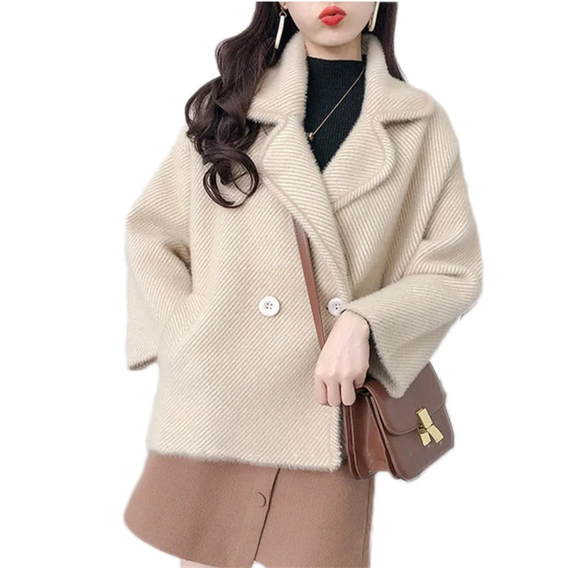 Striped Imitate Mink Knitted Coat Short Thick Jacket Pop New Autumn and Winter Loose Wide Sweater Women Cardigan Coat NS2160
Striped Imitate Mink Knitted Coat Short Thick Jacket Pop New Autumn and Winter Loose Wide Sweater Women Cardigan Coat NS2160