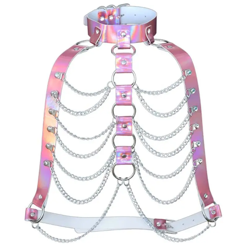 Womens Rave Hologram Chest Harness Faux Leather Adjustable Caged Chocker Waist Belt Body Chain Music Festival Roleplay Clubwear
Womens Rave Hologram Chest Harness Faux Leather Adjustable Caged Chocker Waist Belt Body Chain Music Festival Roleplay Clubwear
