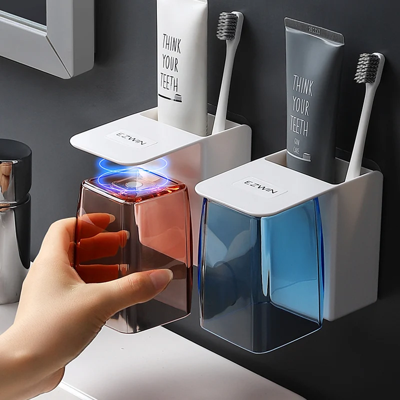 Toothbrush Storage Holder Shelf Automatic Toothpaste Squeezer Bathroom Organizer Cosmetic Rack Magnetic Absorption Mouthwash Cup
Toothbrush Storage Holder Shelf Automatic Toothpaste Squeezer Bathroom Organizer Cosmetic Rack Magnetic Absorption Mouthwash Cup
