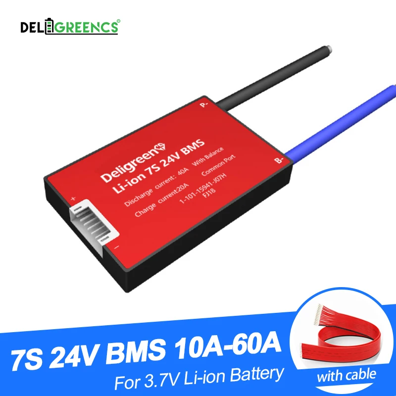 Deligreen 7S 15A 20A 30A 40A 50A 60A 24V PCM/PCB/BMS для литиевого аккумулятора 3 7 V литий полимерный
