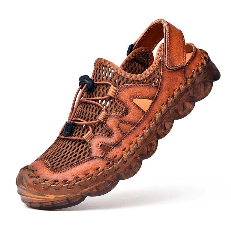 2021 Men's Sandals Breathable Leather Mesh Patchwork Male Sandals Soft Sole Outdoor Beach Shoes Non-Slip Water Walking Shoes
2021 Men's Sandals Breathable Leather Mesh Patchwork Male Sandals Soft Sole Outdoor Beach Shoes Non-Slip Water Walking Shoes
