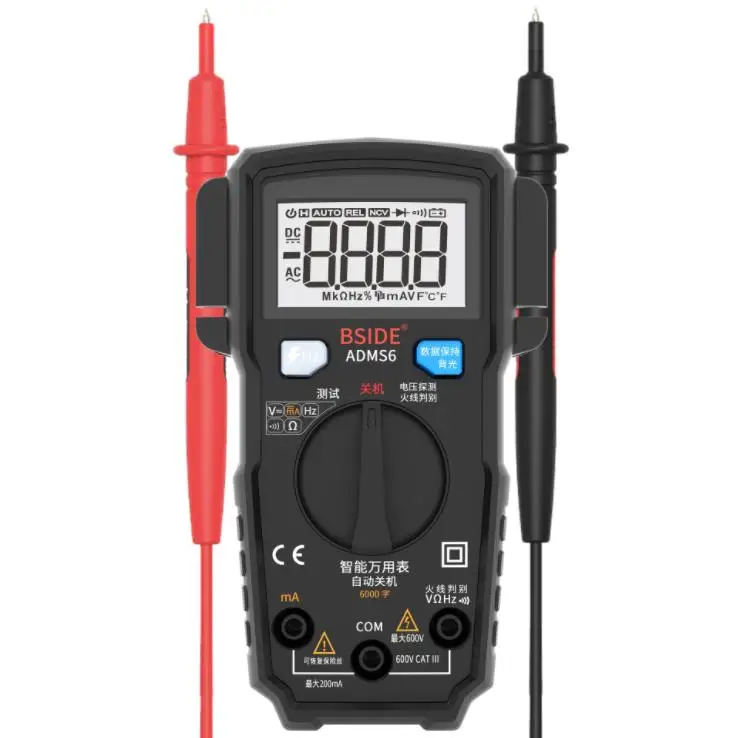 ADMS6 Mini Smart Digital Multimeter Intelligent Auto Range 6000 Counts Dmm Automatic Ohm Hz V-alert Ncv Pocket Tester
ADMS6 Mini Smart Digital Multimeter Intelligent Auto Range 6000 Counts Dmm Automatic Ohm Hz V-alert Ncv Pocket Tester