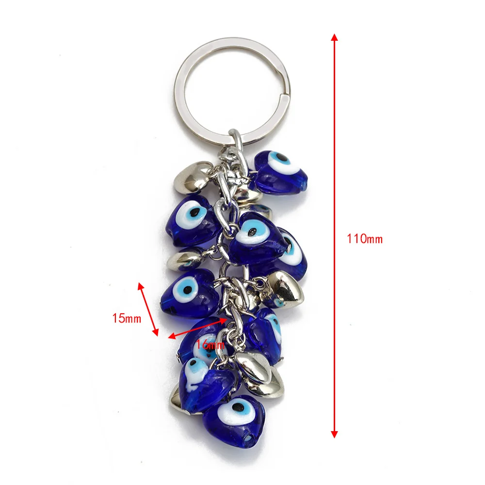 Lucky Eye Glass Heart Round Blue Turkish Evil Eye Keychain Silver Color Ring Car Key Chain for Women Men Fashion Jewelry BE253
Lucky Eye Glass Heart Round Blue Turkish Evil Eye Keychain Silver Color Ring Car Key Chain for Women Men Fashion Jewelry BE253