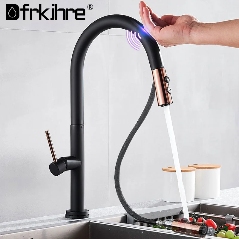 Black Sense Touch Kitchen Faucet Pull Out Water Sink Single Handle Swivel Dual Spout Deck Mounted Kitchen Sink Mixer Tap
Black Sense Touch Kitchen Faucet Pull Out Water Sink Single Handle Swivel Dual Spout Deck Mounted Kitchen Sink Mixer Tap