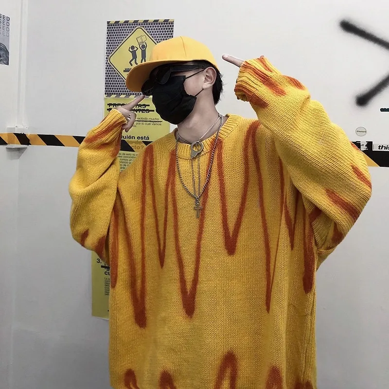 New female autumn and winter graffiti pullover loose Harajuku style round neck long sleeve knit sweater
New female autumn and winter graffiti pullover loose Harajuku style round neck long sleeve knit sweater