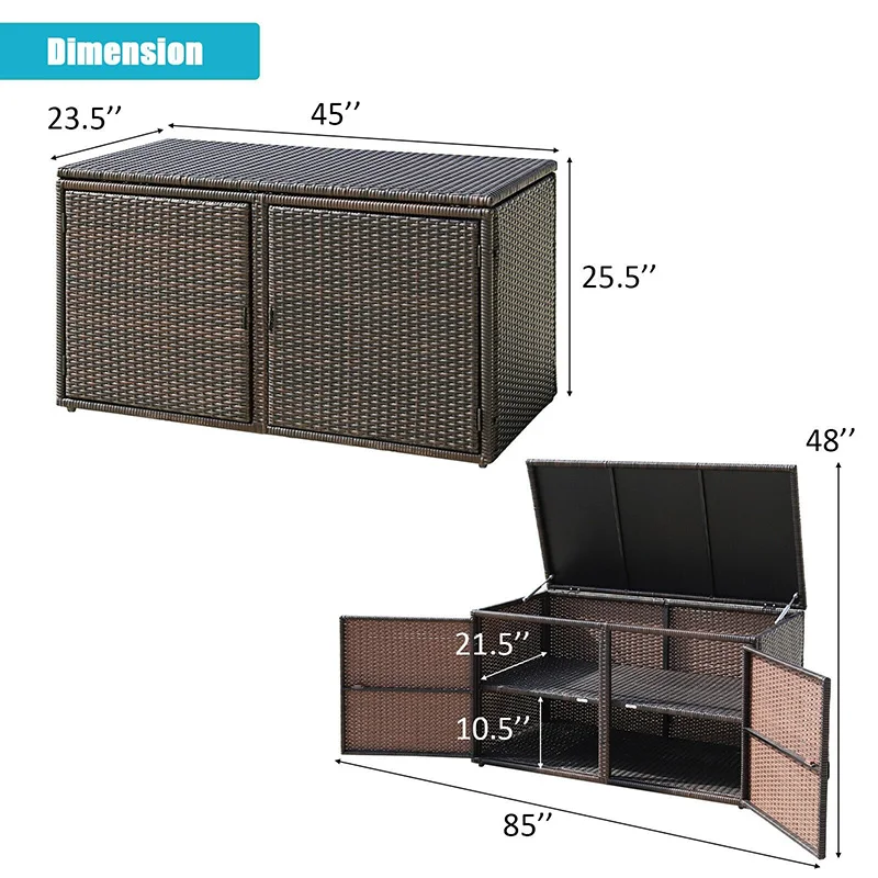 88 Gallon Garden Patio Rattan Storage Container Box Hand Woven Rattan Heavy Duty Steel Frame Multipurpose Outdoor Storage Box
88 Gallon Garden Patio Rattan Storage Container Box Hand Woven Rattan Heavy Duty Steel Frame Multipurpose Outdoor Storage Box
