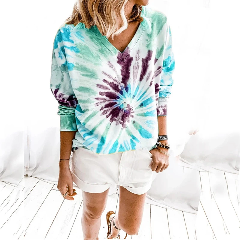Women Tie Dye T Shirt Top Autumn Long Sleeve Print Tee Shirt Femme Elegant Ladies Loose Party tshirt Streetwear
Women Tie Dye T Shirt Top Autumn Long Sleeve Print Tee Shirt Femme Elegant Ladies Loose Party tshirt Streetwear