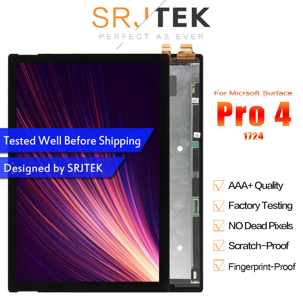 SRJTEK Parts 12.3 for Microsoft Surface Pro 4 (1724) LCD Screen Matrix Touch Digitizer Display Pro4 1724 Assembly LTN123YL01-001
SRJTEK Parts 12.3 for Microsoft Surface Pro 4 (1724) LCD Screen Matrix Touch Digitizer Display Pro4 1724 Assembly LTN123YL01-001