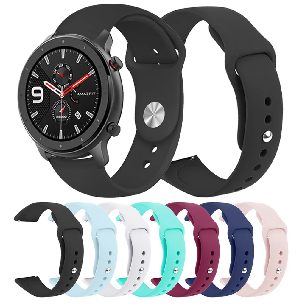 Цветной мягкий силиконовый сменный ремешок для Xiaomi Amazfit GTR 47 мм умный Браслет Huami 42