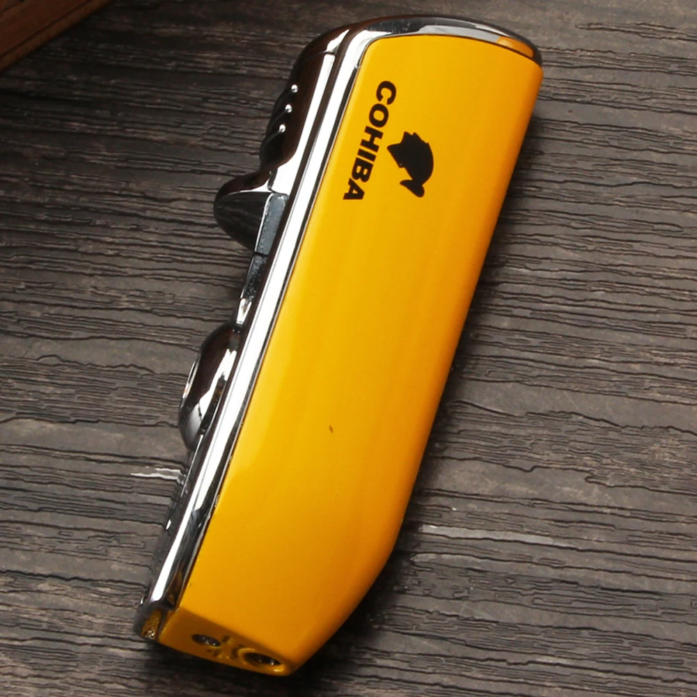Зажигалка COHIBA, Бутановая Зажигалка для сигар, ветрозащитная металлическая зажигалка для сигар, 3 струйные зажигалки, зажигалка для сигар
Зажигалка COHIBA, Бутановая Зажигалка для сигар, ветрозащитная металлическая зажигалка для сигар, 3 струйные зажигалки, зажигалка для сигар
