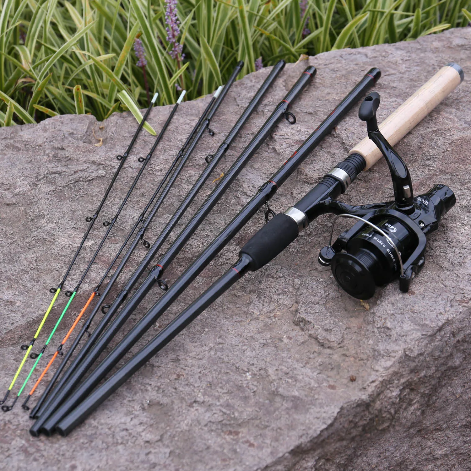Sougayilang Fishing Combo Portable 6 Section 3M Carbon Fiber Spinning Feeder Rod and 4BB Carp Reel Set | Спорт и развлечения