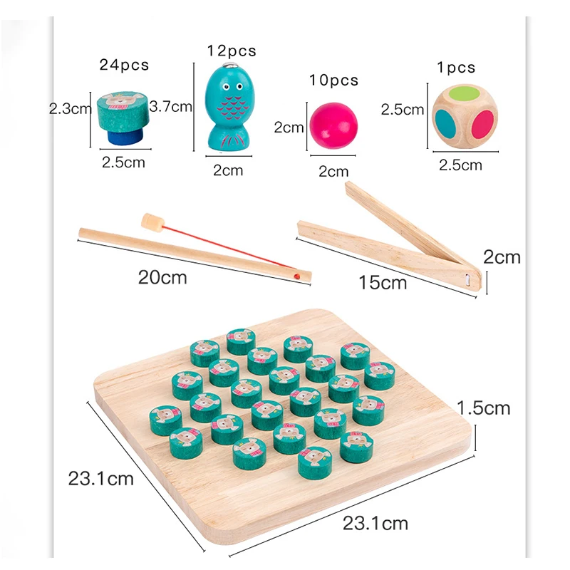 Montessori Wooden Magnetic Fishing Memory Chess Hands Brain Training Clip Beads Puzzle Board Toy Early Educational Toy For Kids
Montessori Wooden Magnetic Fishing Memory Chess Hands Brain Training Clip Beads Puzzle Board Toy Early Educational Toy For Kids
