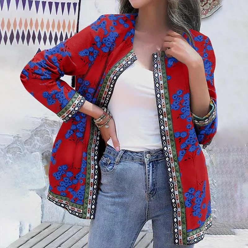 ZANZEA Women Long Sleeved Pocket Jacket Femme Baggy Floral Printed Thin Coat Female Retro Holiday Street Cardigan Suits Oversize 
ZANZEA Women Long Sleeved Pocket Jacket Femme Baggy Floral Printed Thin Coat Female Retro Holiday Street Cardigan Suits Oversize