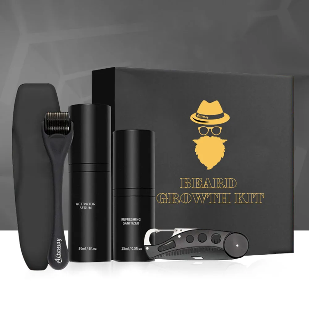 4Pcs/Lot Beard Growth Kit Hair Enhancer Thicker Essential Oil Nourishing Conditioner Grow Set with Comb Roller Cleanser Men 
4Pcs/Lot Beard Growth Kit Hair Enhancer Thicker Essential Oil Nourishing Conditioner Grow Set with Comb Roller Cleanser Men