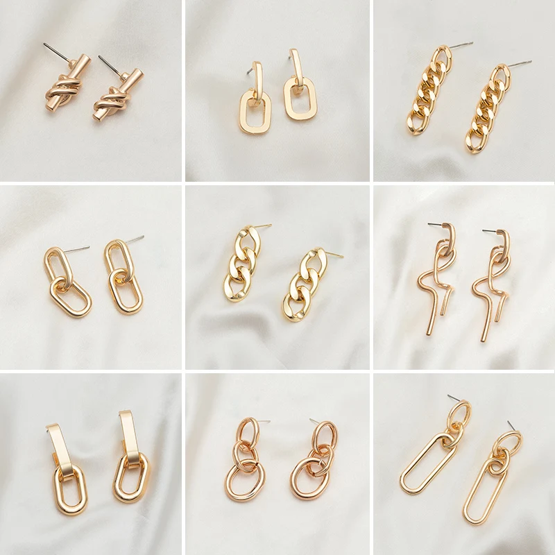 New Korean Chain Earrings for Women Geometric Long Simple Twisted Gold Dangle Drop Earring Unusual Jewelry 2021 trend
New Korean Chain Earrings for Women Geometric Long Simple Twisted Gold Dangle Drop Earring Unusual Jewelry 2021 trend