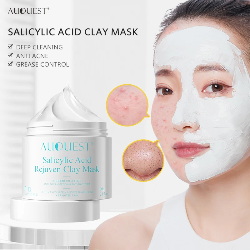 AUQUEST Salicylic Acid Face Mask Cream Remover Blackhead Against Black Dots Acne White Clay Mask Facial Cleansing Skincare
AUQUEST Salicylic Acid Face Mask Cream Remover Blackhead Against Black Dots Acne White Clay Mask Facial Cleansing Skincare