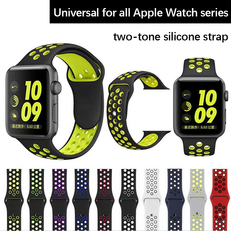 The Official Same Sports Breathable Strap Two-color Liquid Silicone Strap For Apple Watch 2022 New iWatch 3 4 5 6 7 Flexible
The Official Same Sports Breathable Strap Two-color Liquid Silicone Strap For Apple Watch 2022 New iWatch 3 4 5 6 7 Flexible