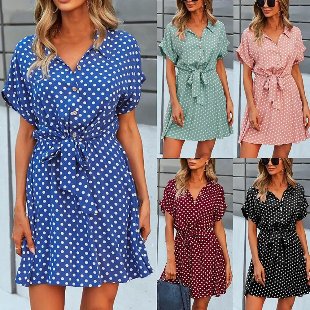 Hot Sales!!Ladies Dress Polka Dot Print A-line 5 Colors Women Short Sleeve Dress for Dating
Hot Sales!!Ladies Dress Polka Dot Print A-line 5 Colors Women Short Sleeve Dress for Dating