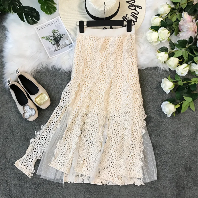 2019 New spring summer woman Elegant High waist mesh skirt Lace stitching female fashion party embroidery skirt cc1399
2019 New spring summer woman Elegant High waist mesh skirt Lace stitching female fashion party embroidery skirt cc1399