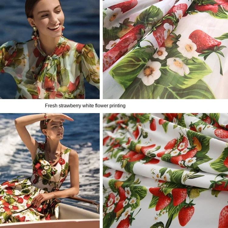European brand classic digital printing fabric, strawberry small white flower, sewing fabric factory store is not out of stock
European brand classic digital printing fabric, strawberry small white flower, sewing fabric factory store is not out of stock