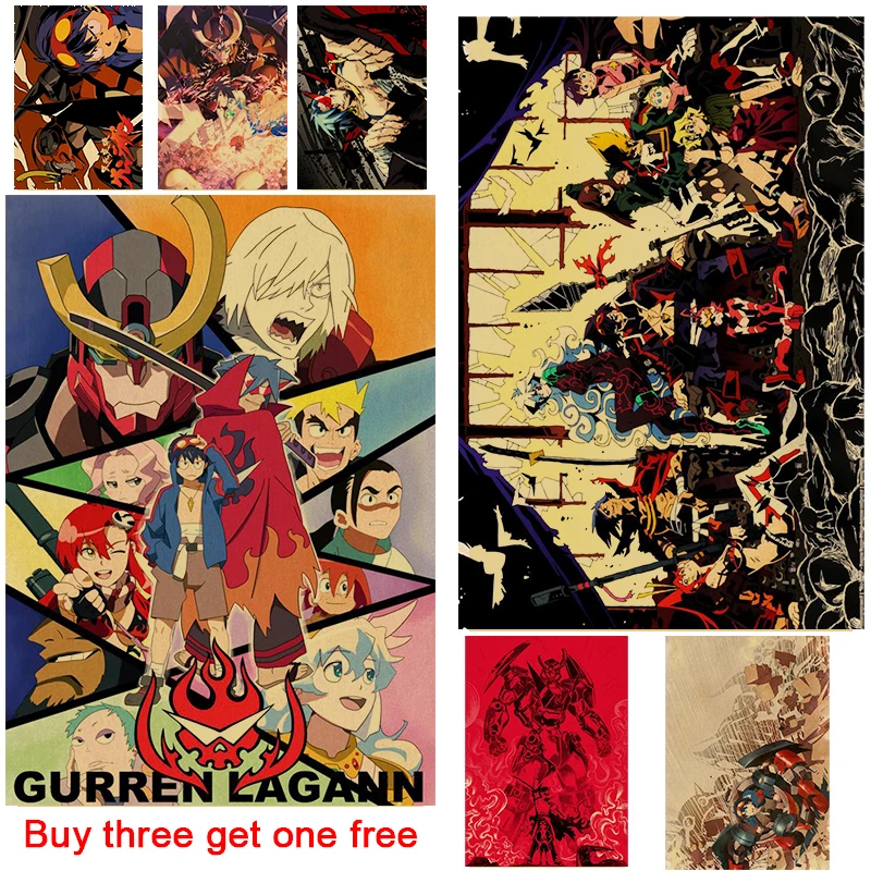 А3 A4 Ретро аниме Tengen Toppa Gurren Lagann постер из крафт-бумаги настенная наклейка для спальни декоративная живопись художественный постер
А3 A4 Ретро аниме Tengen Toppa Gurren Lagann постер из крафт-бумаги настенная наклейка для спальни декоративная живопись художественный постер
