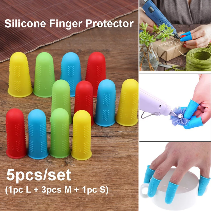 5pcs Set Silicone Finger Protector Sleeve Cover Anti-cut Heat Resistant Anti-slip Fingers Cover For Cooking Kitchen Tools
5pcs Set Silicone Finger Protector Sleeve Cover Anti-cut Heat Resistant Anti-slip Fingers Cover For Cooking Kitchen Tools