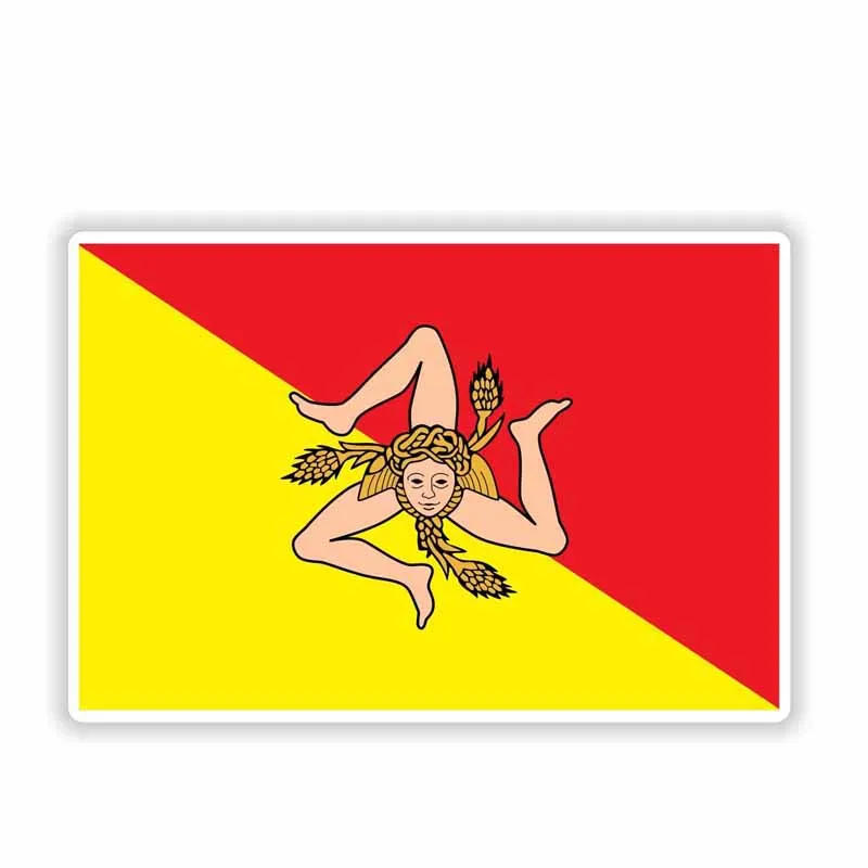 Aliauto Funny Sicilia Sicily Italy Flag Decoration Decal Sticker Motorcycles Car Accessories for Renault Clio Saab PVC 14cm*9cm |