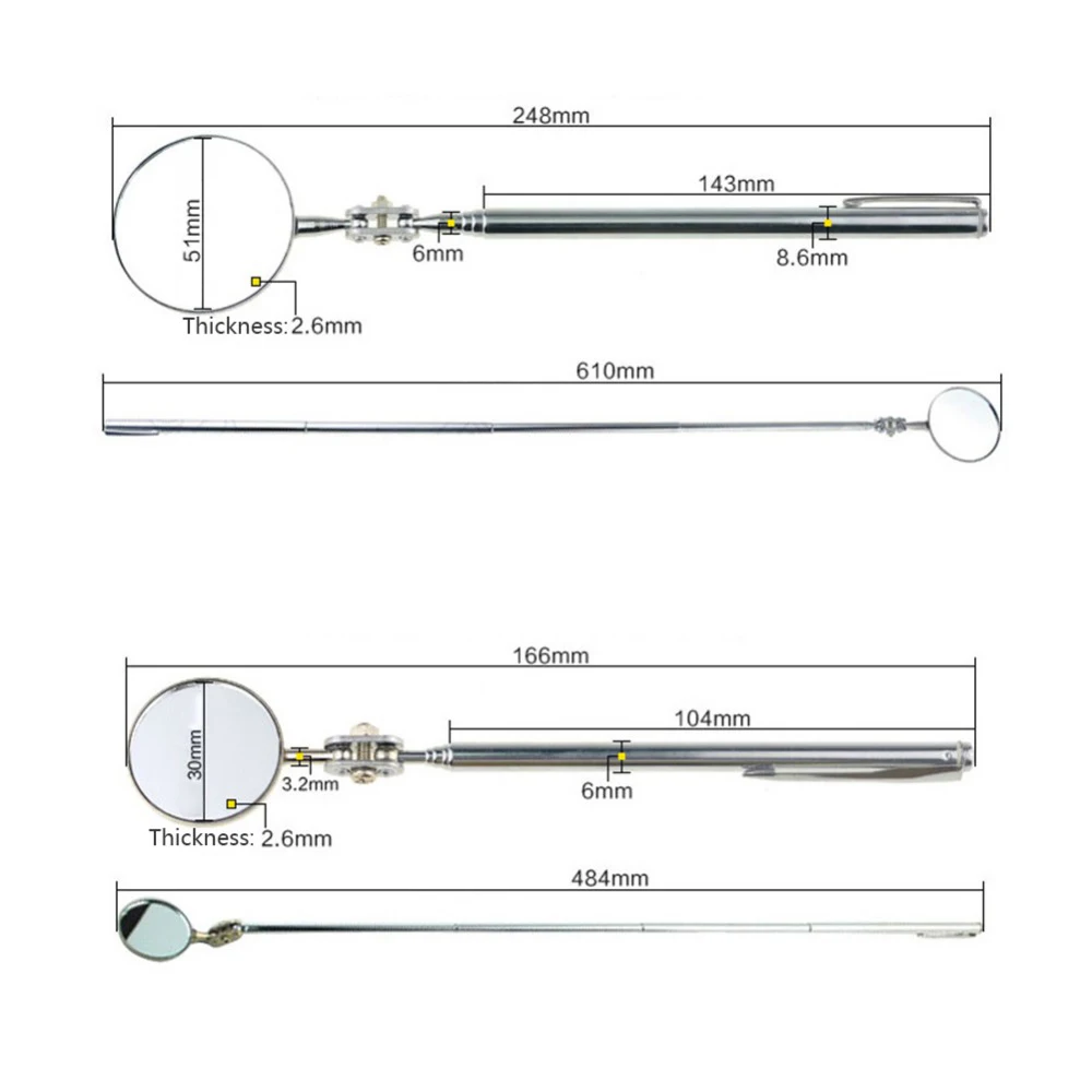 Automotive Maintenance Inspection Mirror Universal Sturdy Folding Telescopic Reflector Size Welding Chassis Inspection Mirror
Automotive Maintenance Inspection Mirror Universal Sturdy Folding Telescopic Reflector Size Welding Chassis Inspection Mirror