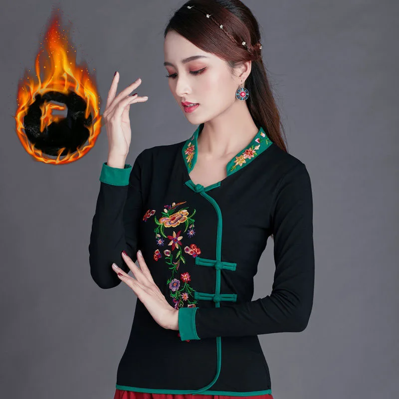 Cheongsam Plus size Women's Short Tops 2021 Winter Cotton Blend Embroidery Irregular Chinese Style Qipao Skinny Shirts Woman
Cheongsam Plus size Women's Short Tops 2021 Winter Cotton Blend Embroidery Irregular Chinese Style Qipao Skinny Shirts Woman