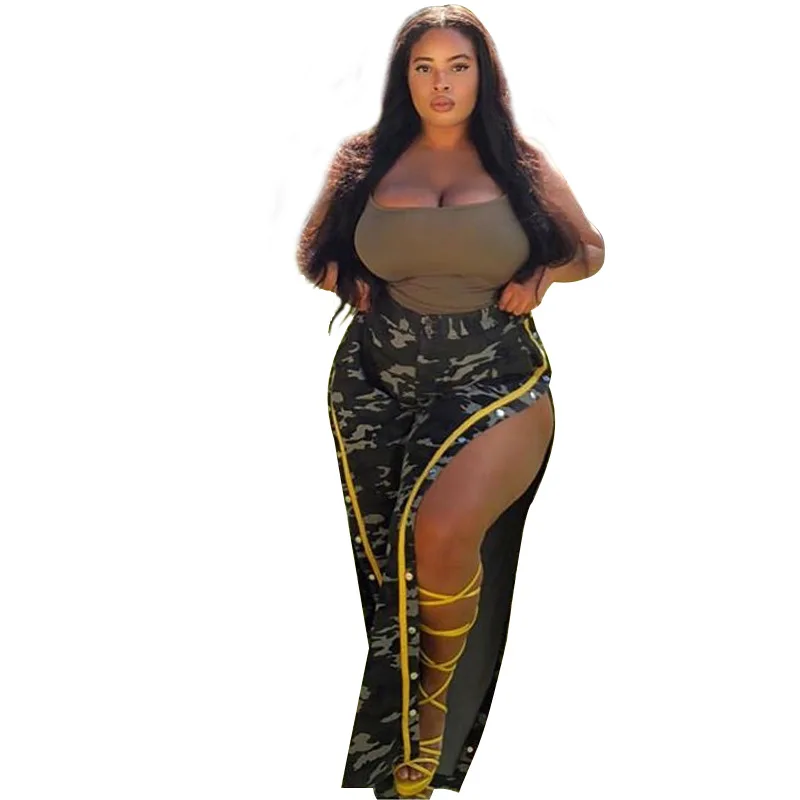New Arrivals Women Camouflage Printing Pants Side Split Single-breasted High Waist Plus Size Sexy Nightclub Wear Loose Trousers
New Arrivals Women Camouflage Printing Pants Side Split Single-breasted High Waist Plus Size Sexy Nightclub Wear Loose Trousers