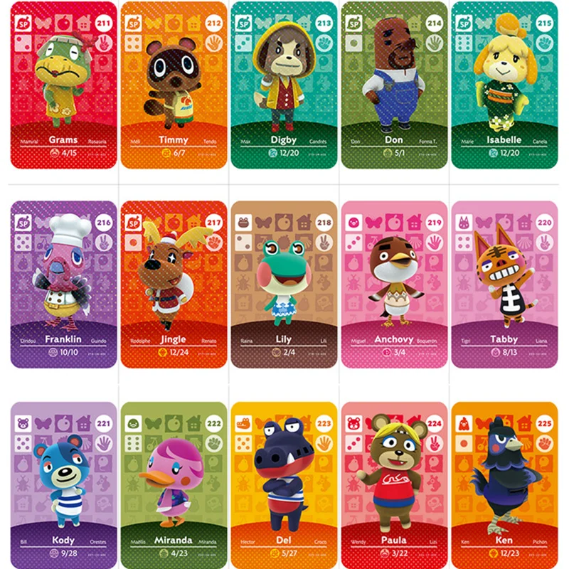 Карта амиибо из игры новые горизонты с пересечением животных для NS Switch 3DS набор