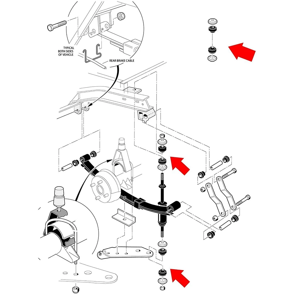 Golf Cart Shock Bushing Kit for EZGO 1989-Up TXT Marathon for Golf Cart 1982-Up DS and Precedent Stud 1011415
Golf Cart Shock Bushing Kit for EZGO 1989-Up TXT Marathon for Golf Cart 1982-Up DS and Precedent Stud 1011415