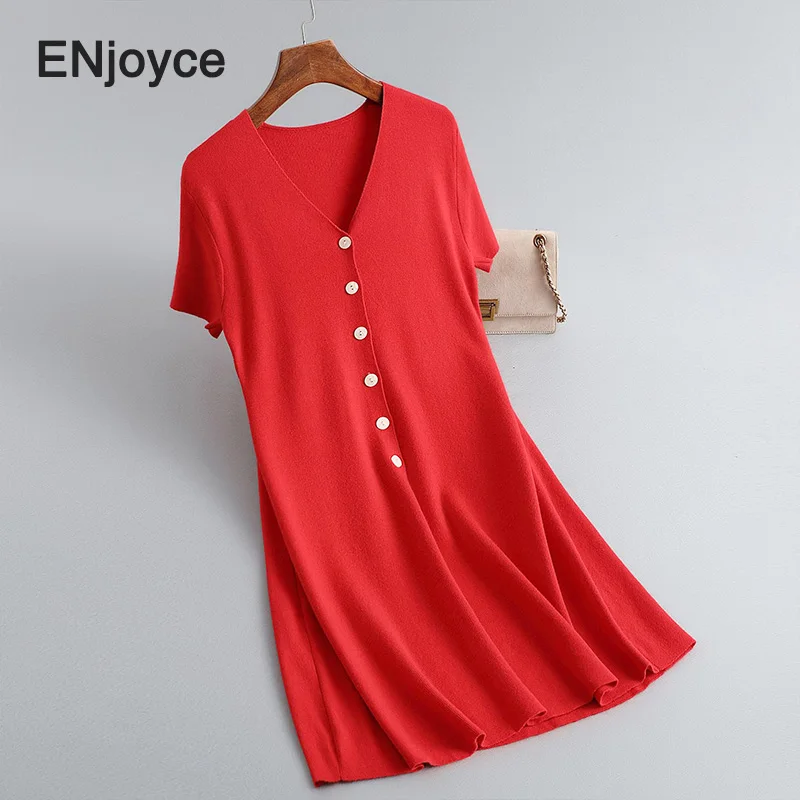 Women Vintage Black Red Knitted Dress Spring Summer Korean Style New V-Neck Slim Short Sleeve Elegant Single Breasted Mini Dress
Women Vintage Black Red Knitted Dress Spring Summer Korean Style New V-Neck Slim Short Sleeve Elegant Single Breasted Mini Dress