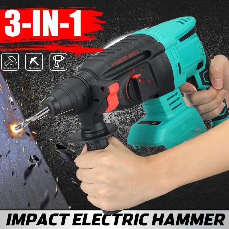 28mm 3 Functions Brushless Electric Rotary Hammer Impact Drill Screwdriver Power Drill Electric Drill For Makita 18Vs Battery
28mm 3 Functions Brushless Electric Rotary Hammer Impact Drill Screwdriver Power Drill Electric Drill For Makita 18Vs Battery
