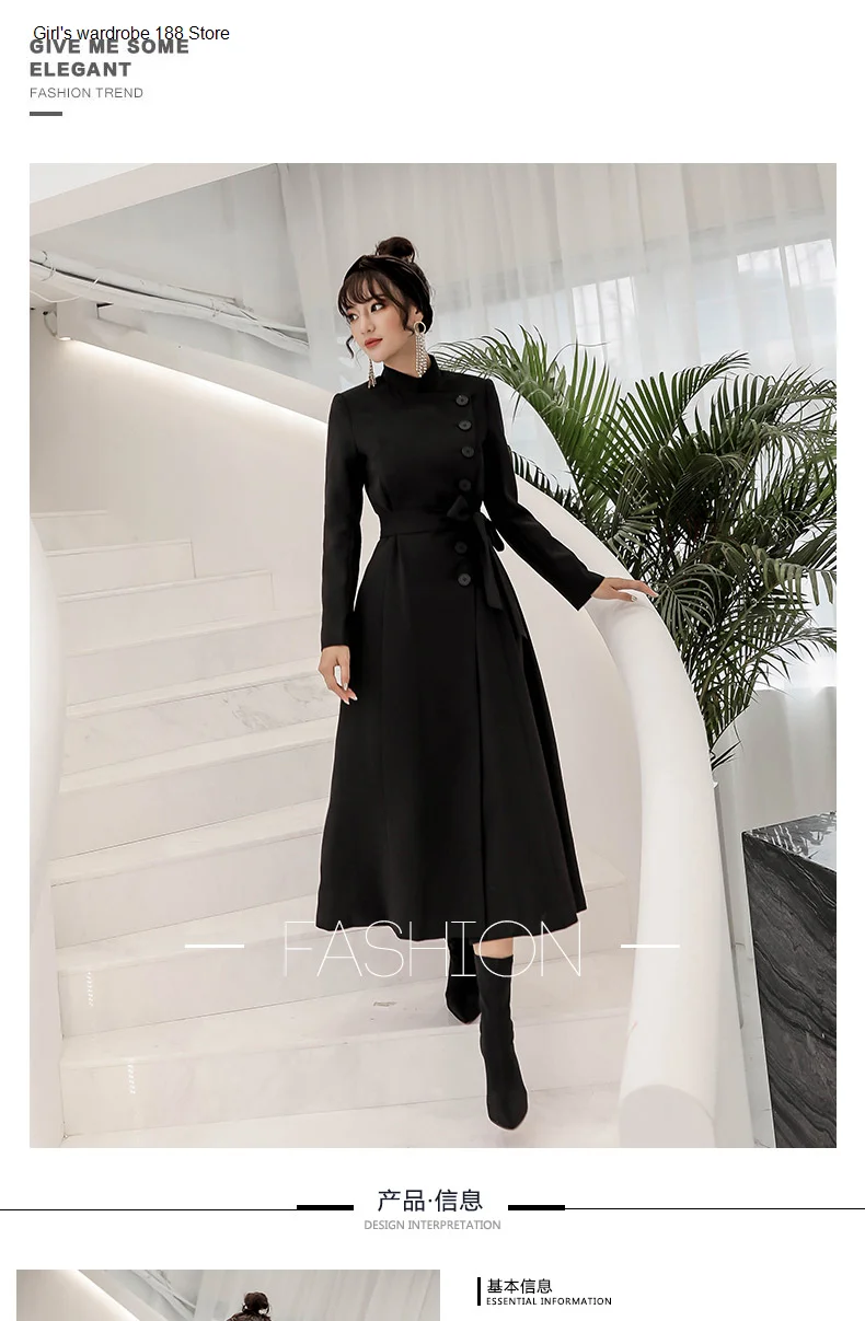 Black windbreaker Women's Mid-length 2020 popular Korean style Spring and Autumn New elegant slim waist overcoat for women
Black windbreaker Women's Mid-length 2020 popular Korean style Spring and Autumn New elegant slim waist overcoat for women