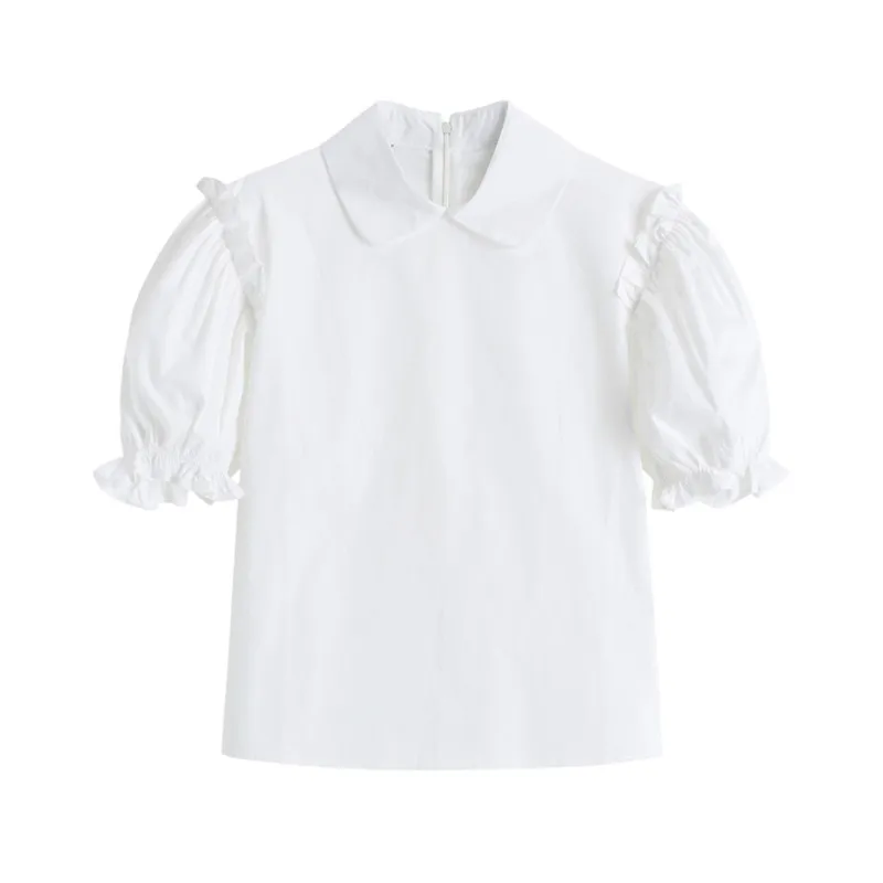 2021 Summer Retro Elegant Exquisite College Style Thin Puff Sleeve Shirt Short Sleeve White Top Women
2021 Summer Retro Elegant Exquisite College Style Thin Puff Sleeve Shirt Short Sleeve White Top Women