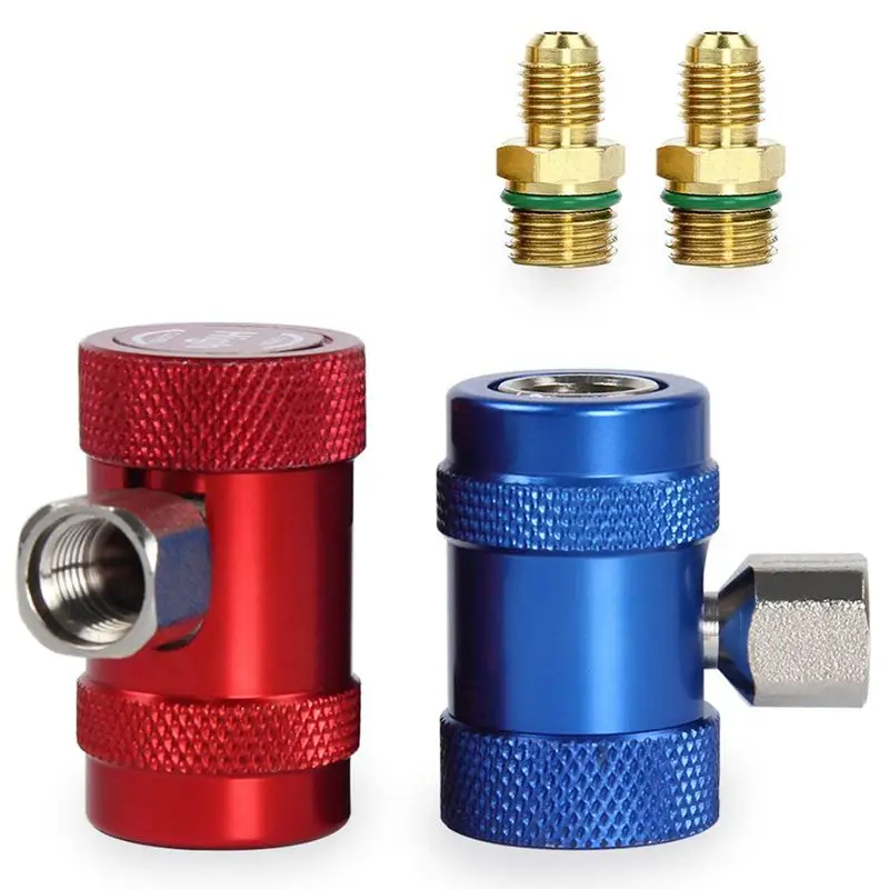 Car Auto AC High / Low Side R1234yf Quick Couplers Adapters Conversion Kit With Manual Couplers 
Car Auto AC High / Low Side R1234yf Quick Couplers Adapters Conversion Kit With Manual Couplers