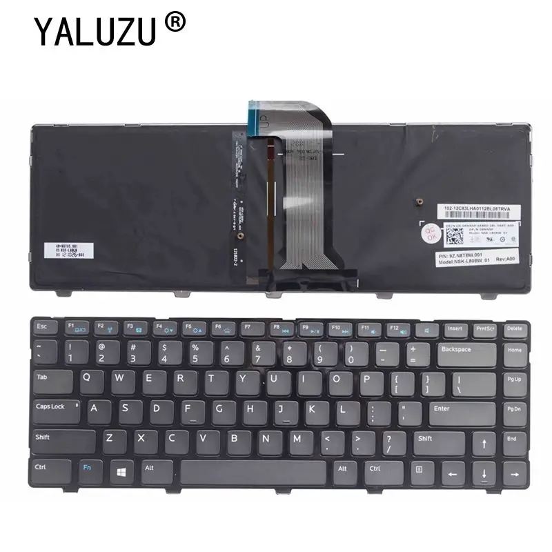 

New for Dell Inspiron 14 3421 14R 5421 15Z 5523 Vostro 2421 4B+N8T05.001 9Z.N8TBW.01D NSK-L80BW 01 US Backlit Keyboard US