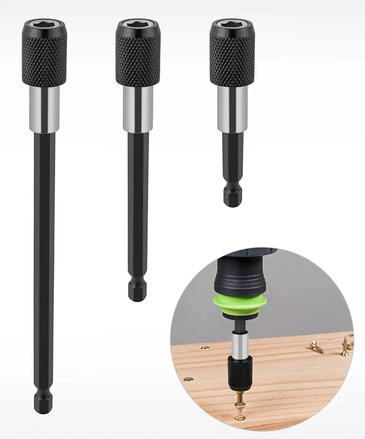 1/4" Drill Bit Extension Hex Magnetic Ring Screwdriver Bit Holder 60/100/150mm Quick Release Bar Socket Screwdriver Bit Extender
1/4" Drill Bit Extension Hex Magnetic Ring Screwdriver Bit Holder 60/100/150mm Quick Release Bar Socket Screwdriver Bit Extender