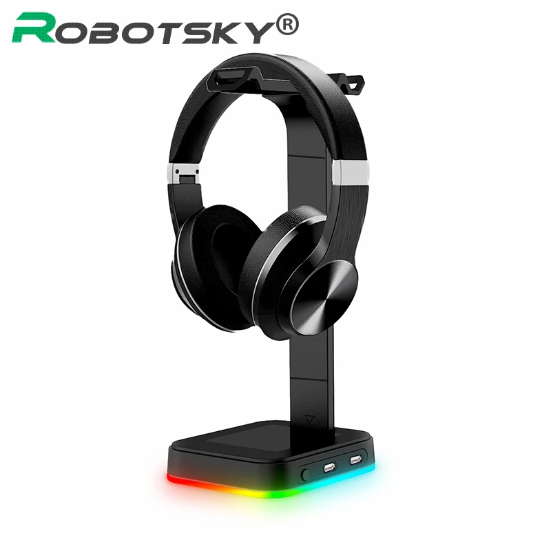 RGB Headphone Stand Gaming Headset Holder Earphone Display Stand with 2 USB Charging Ports Headphone Holder Gamer Accessories
RGB Headphone Stand Gaming Headset Holder Earphone Display Stand with 2 USB Charging Ports Headphone Holder Gamer Accessories