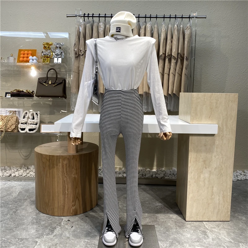 Niche Design 2021 Classic Striped Straight Pants With High Waists And Slimming Pants
Niche Design 2021 Classic Striped Straight Pants With High Waists And Slimming Pants