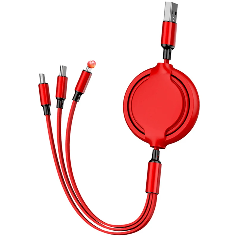 USB 3 In 1 Retractable Cable Multiple Fast Charging Adapter With Lightning Type C Micro Usb
USB 3 In 1 Retractable Cable Multiple Fast Charging Adapter With Lightning Type C Micro Usb