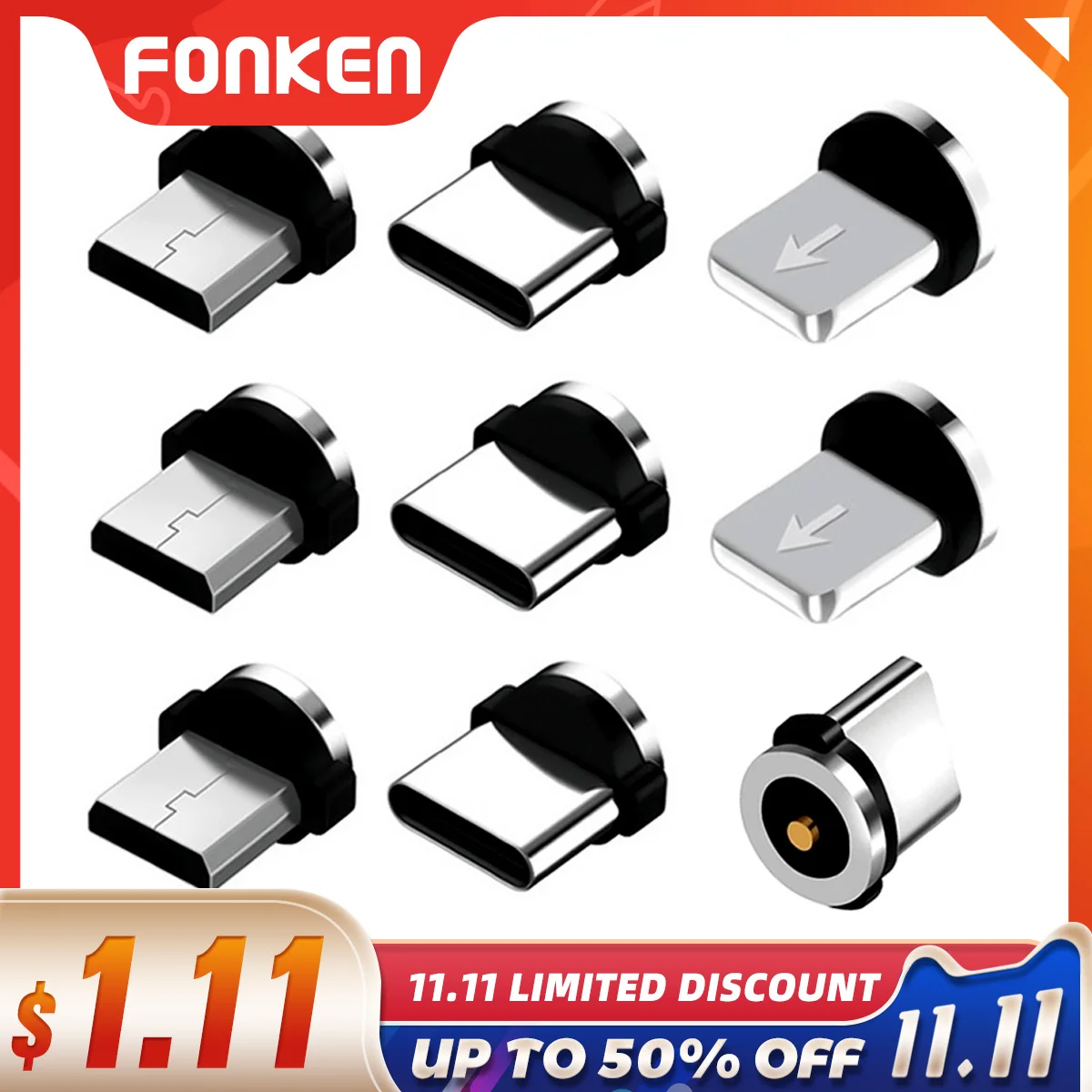 6Pcs Magnetic Tips Universal for Round Magnetic Cable Micro USB Type C Magnet Replacement Parts Mobile Phone Dust Plug Adapter
6Pcs Magnetic Tips Universal for Round Magnetic Cable Micro USB Type C Magnet Replacement Parts Mobile Phone Dust Plug Adapter