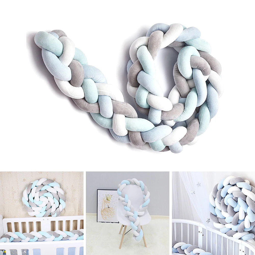 Baby Crib Bumper 3 Meters 3 Strands Knotted Braided Bumper Handmade Knot Pillow Pad Cushion Nursery Cradle Decor Crib Protector
Baby Crib Bumper 3 Meters 3 Strands Knotted Braided Bumper Handmade Knot Pillow Pad Cushion Nursery Cradle Decor Crib Protector