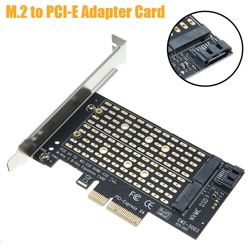 M.2 NGFF to Desktop PCI-E x4 x8 x16 NVME SATA Dual SSD Express Adapter Card Adjustable For M-Key and B-Key M.2
M.2 NGFF to Desktop PCI-E x4 x8 x16 NVME SATA Dual SSD Express Adapter Card Adjustable For M-Key and B-Key M.2