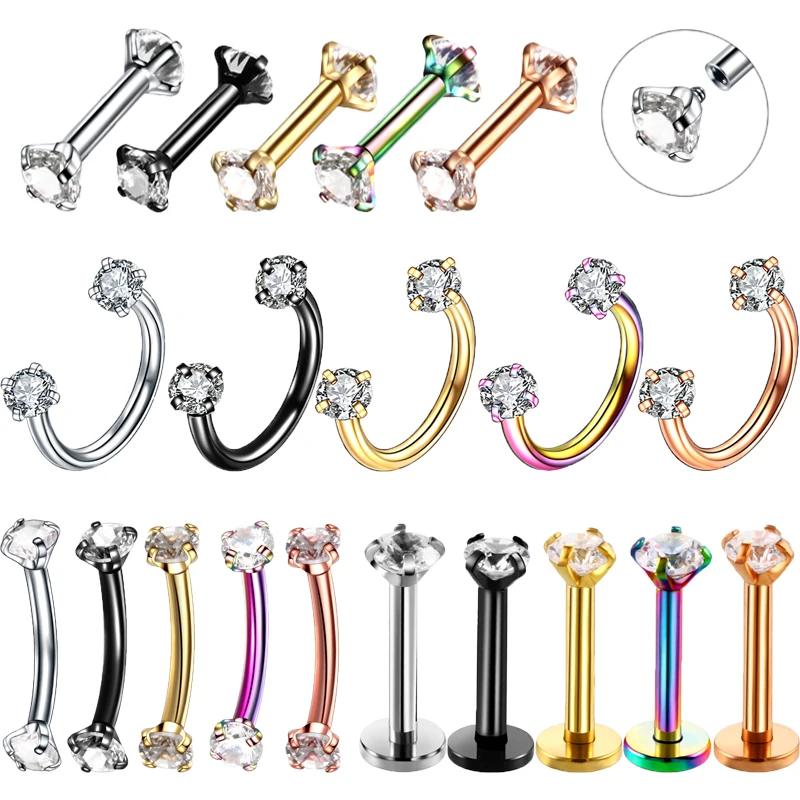 1Pc Stainless Steel Septum Piercing 16G Horseshoe Ring Eyebrow Lip Ring Internally Thread Studs Tragus Helix Piercing Labret
1Pc Stainless Steel Septum Piercing 16G Horseshoe Ring Eyebrow Lip Ring Internally Thread Studs Tragus Helix Piercing Labret